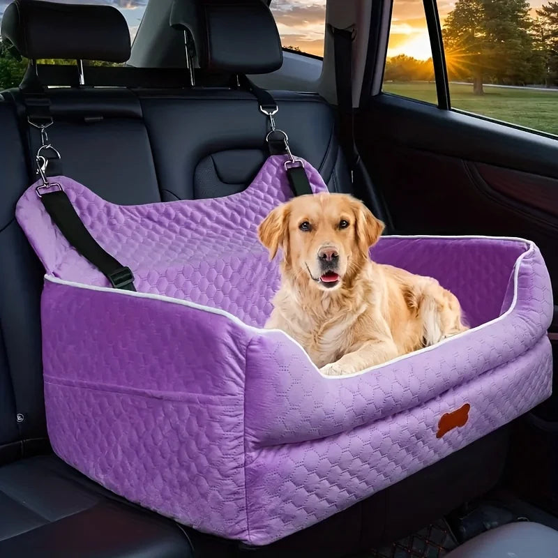 Dog Car Seat Booster Cushion With Memory Foam And Strap