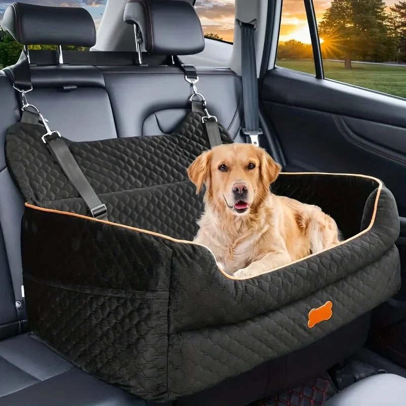 Dog Car Seat Booster Cushion With Memory Foam And Strap