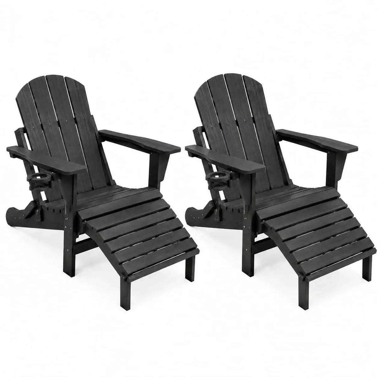 Sunvasagoo Folding Hdpe Adirondack Chair With Retractable Ottoman