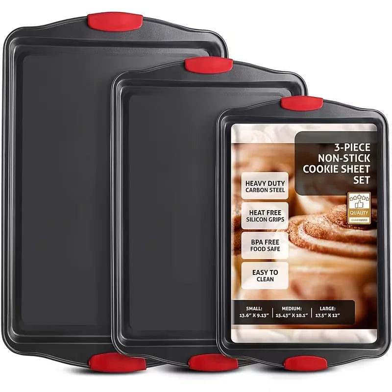 Premium Nonstick Baking Dish Set With Insulated Silicone Handles