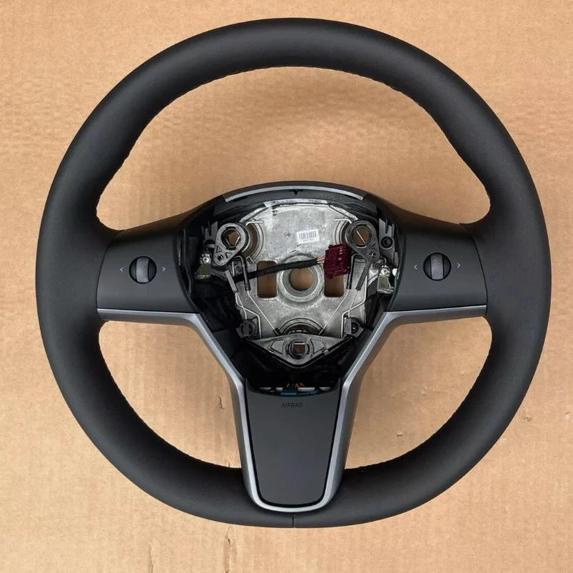 Heated PU Leather Steering Wheel Fitment for Tesla Model 3/Y