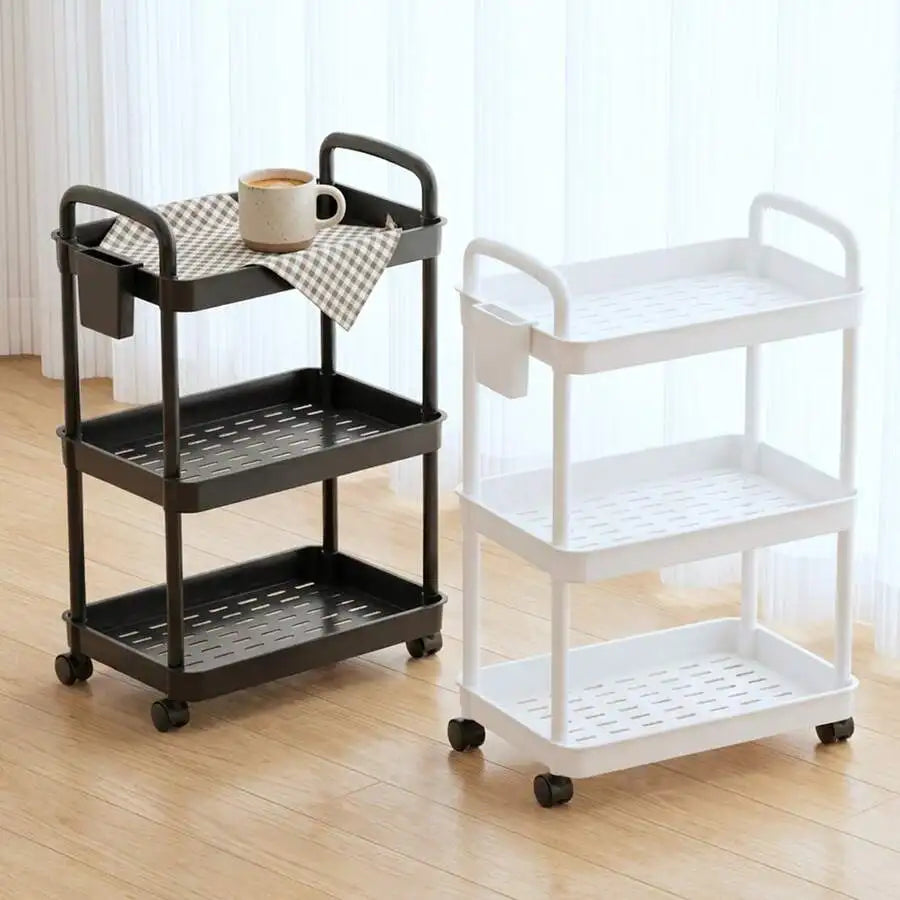 Multi Tier Metal Rolling Utility Storage Cart With Wheels