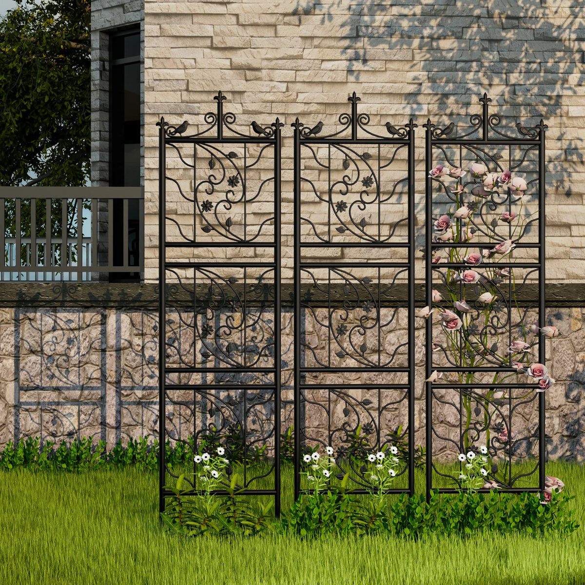 Decorative Outdoor Metal Garden Trellis Panel For Climbing Plants