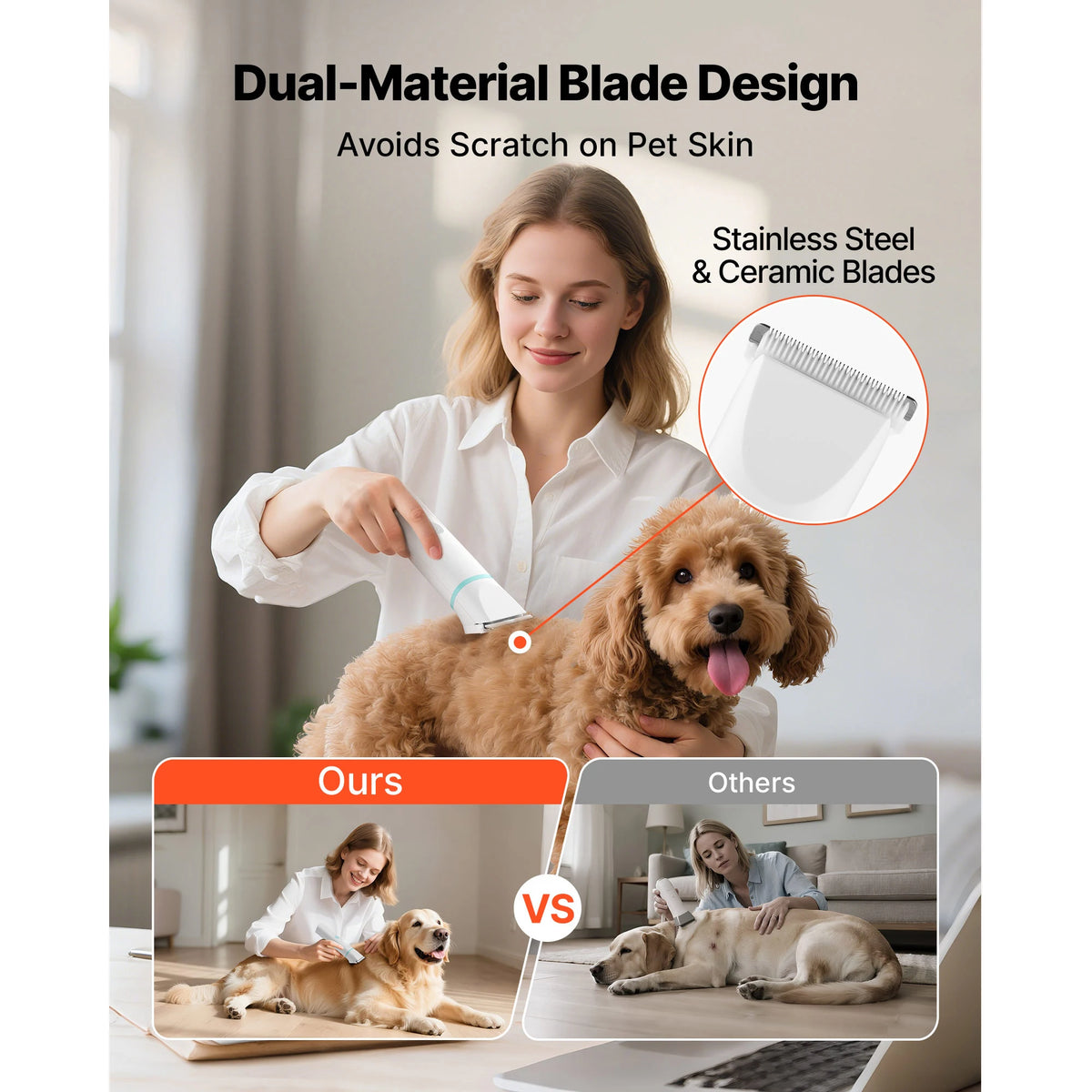 Cordless Rechargeable Dog Grooming Clippers With Accessories