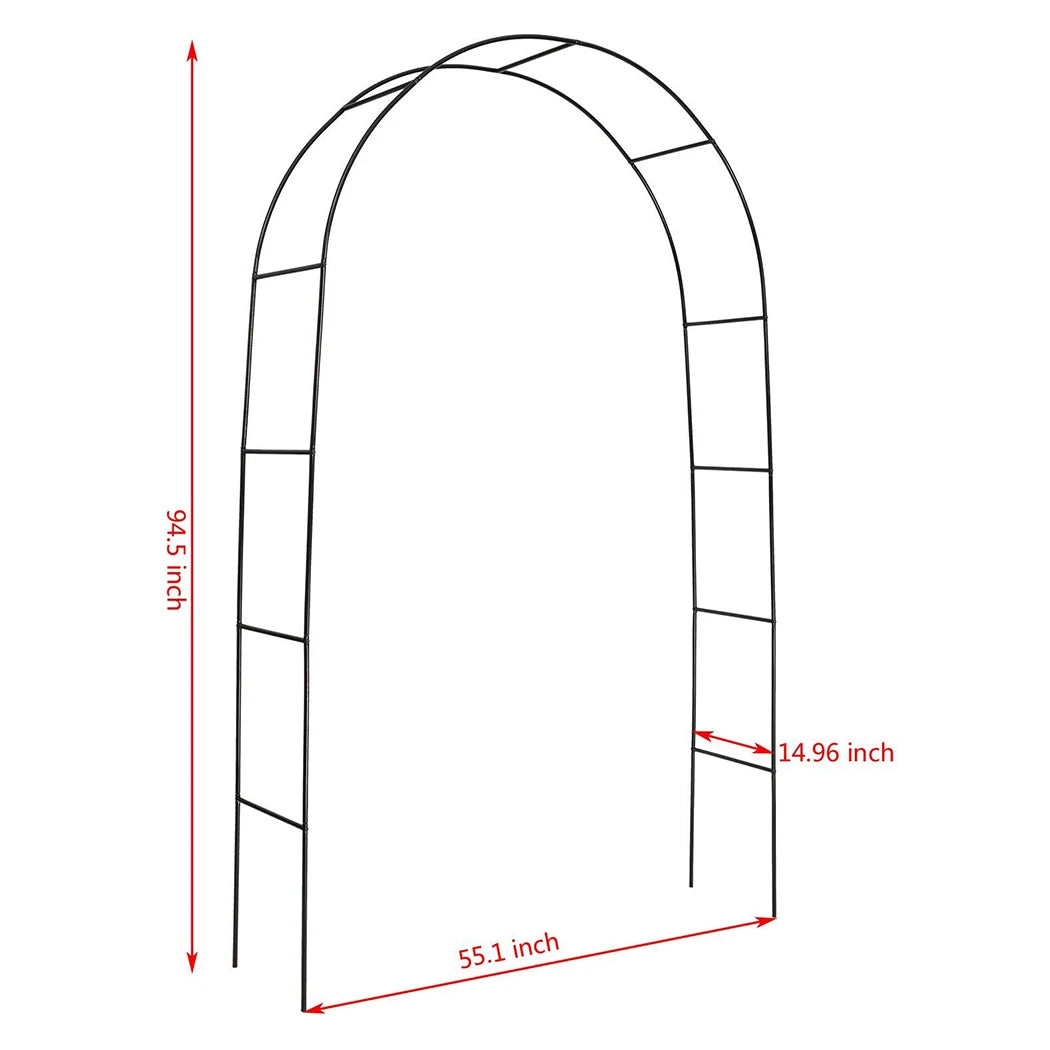 Heavy Duty Metal Garden Arch With Powder Coated Outdoor Frame
