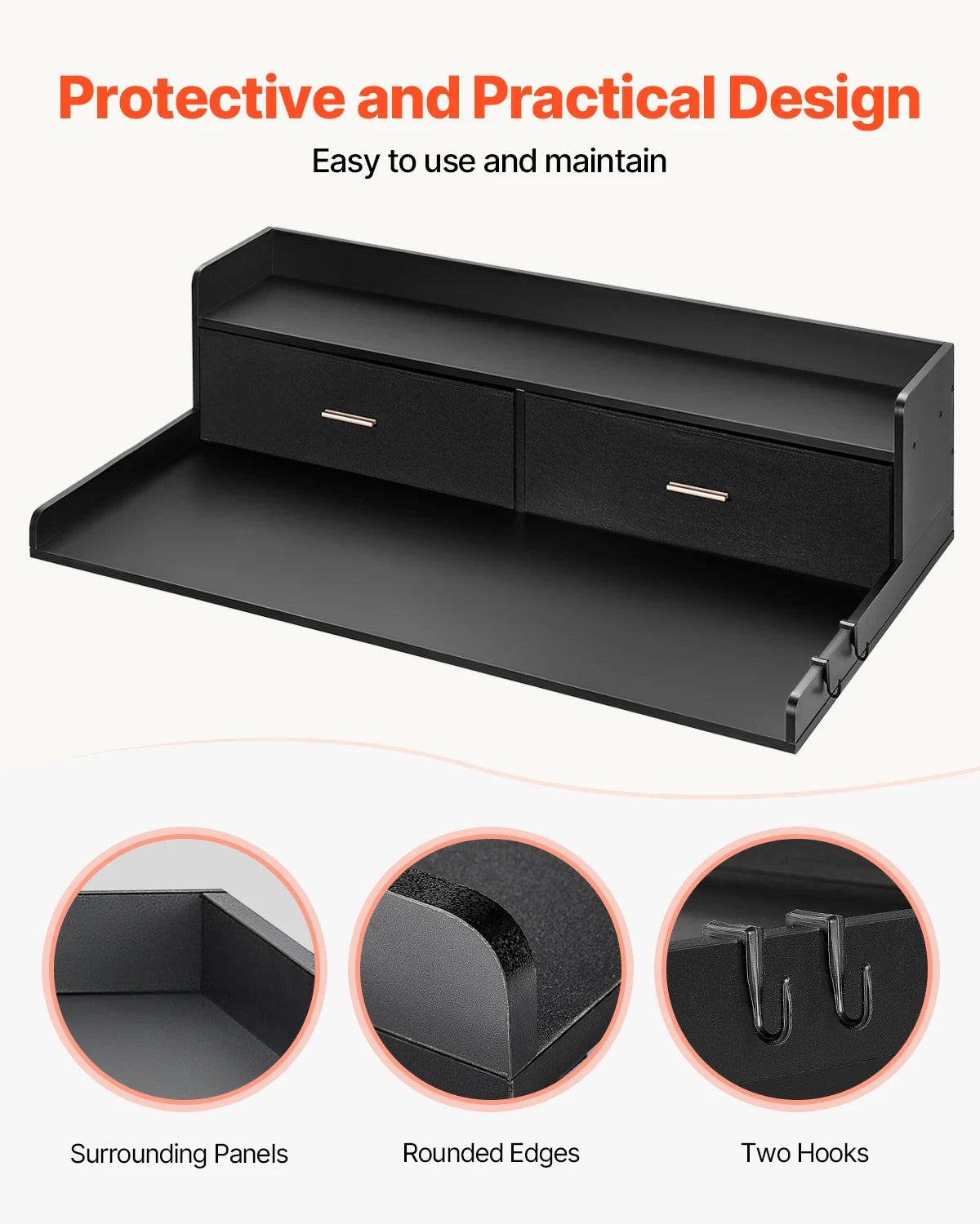 SucceBuy Wall Mounted Metal Washer Dryer Countertop Laundry Shelf