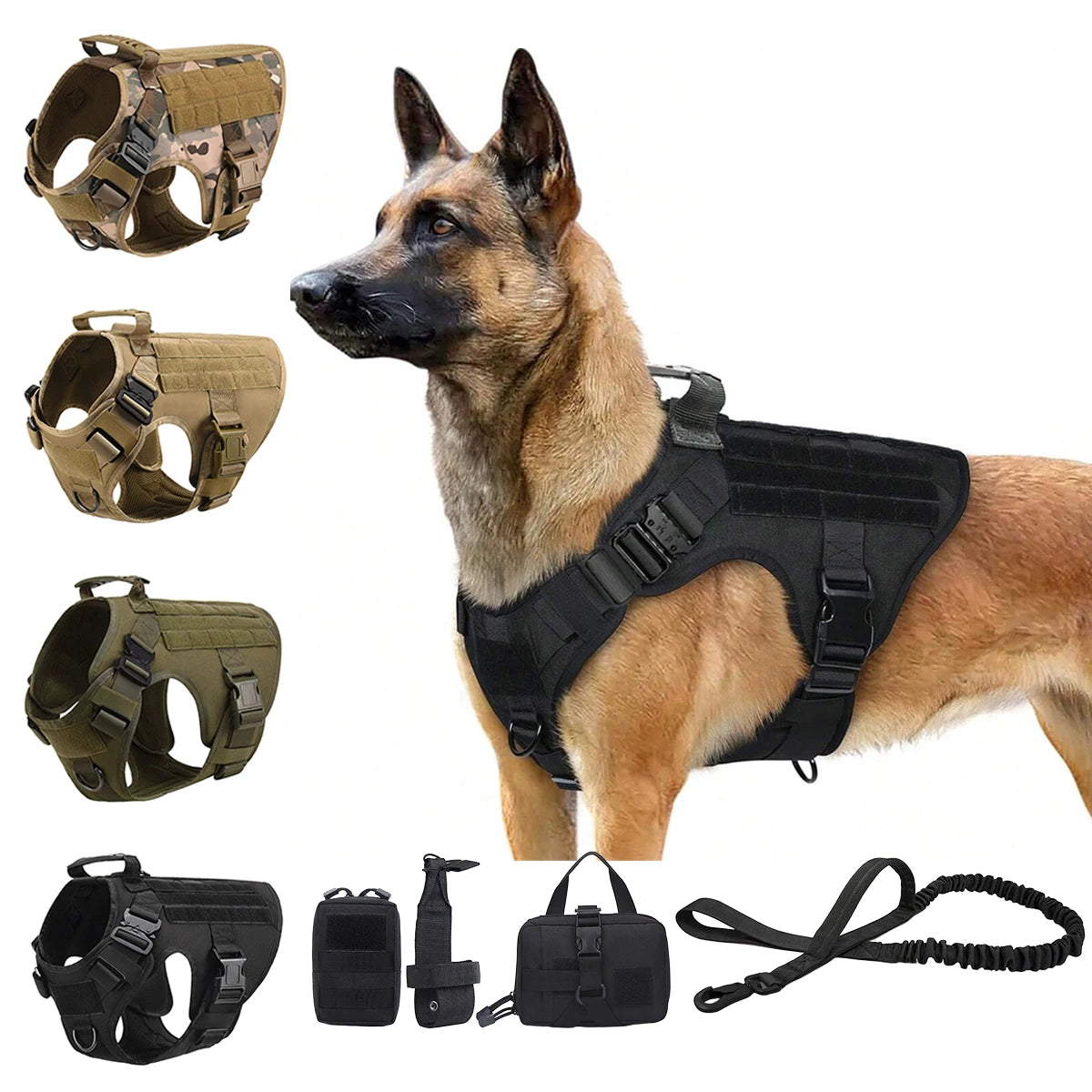 Petavel Tactical Dog Harness With Padded Molle Pouches