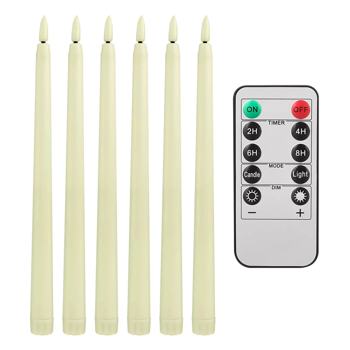 Battery Operated LED Flameless Taper Candles With Remote Control