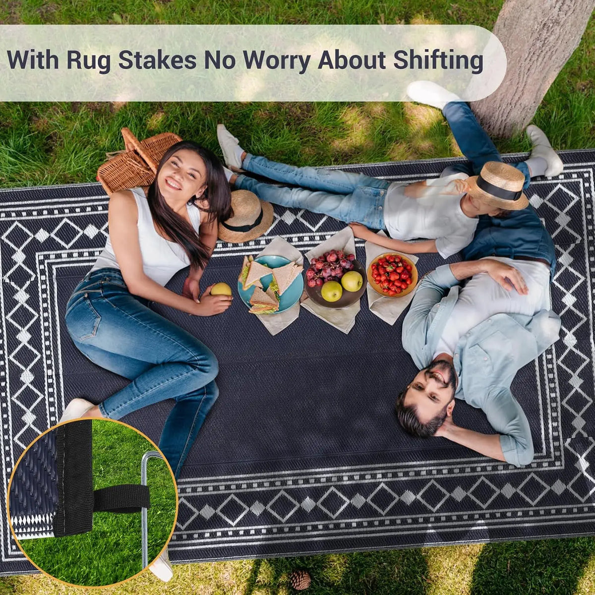 Garvee Waterproof Washable Polyester Flocking Living Room Area Rug