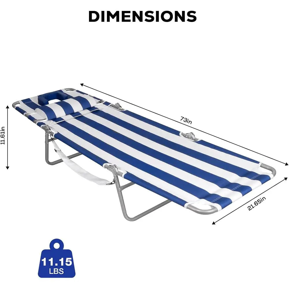 2 Pack Reclining Tanning Chair With Five Position Back Support