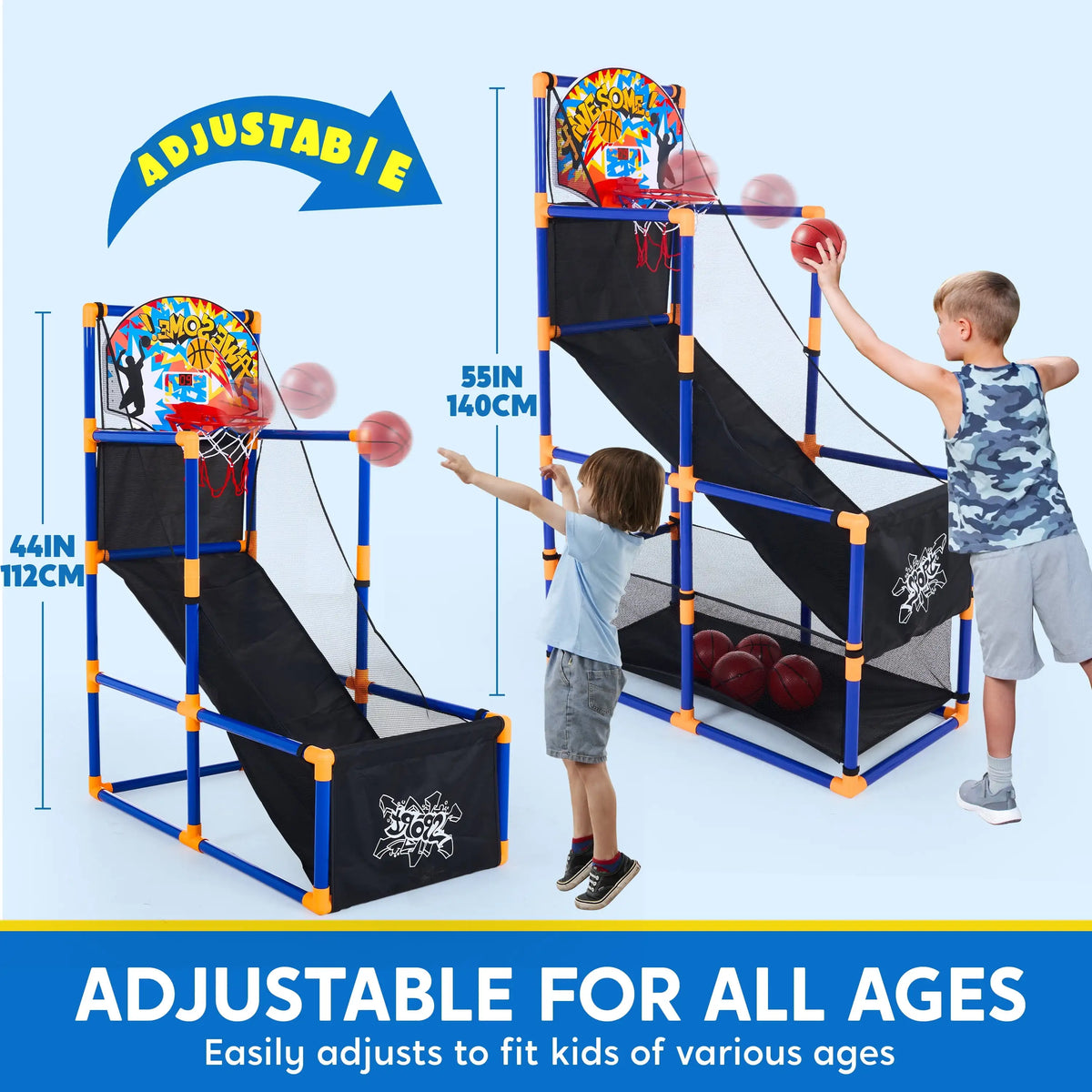 Joyfy Arcade Basketball Game Set With Four Balls For Kids