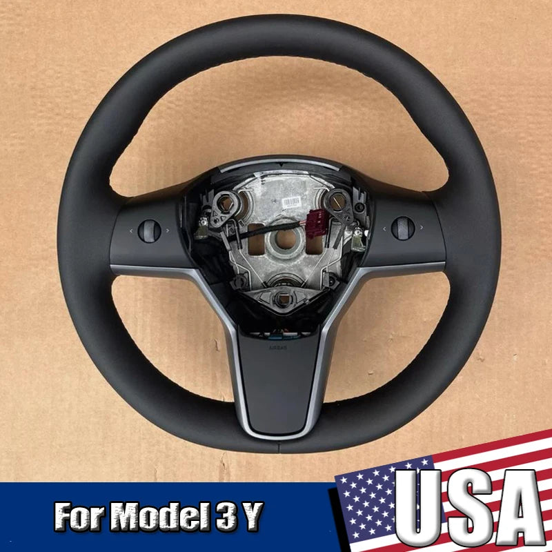 Heated PU Leather Steering Wheel Fitment for Tesla Model 3/Y
