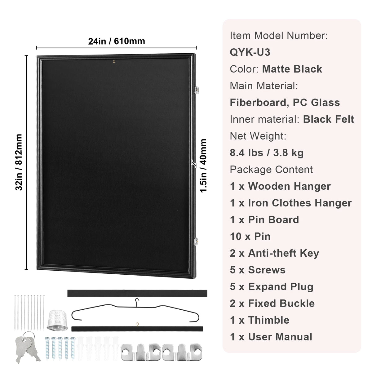 SucceBuy Lockable Sports Jersey and Card Display Frame