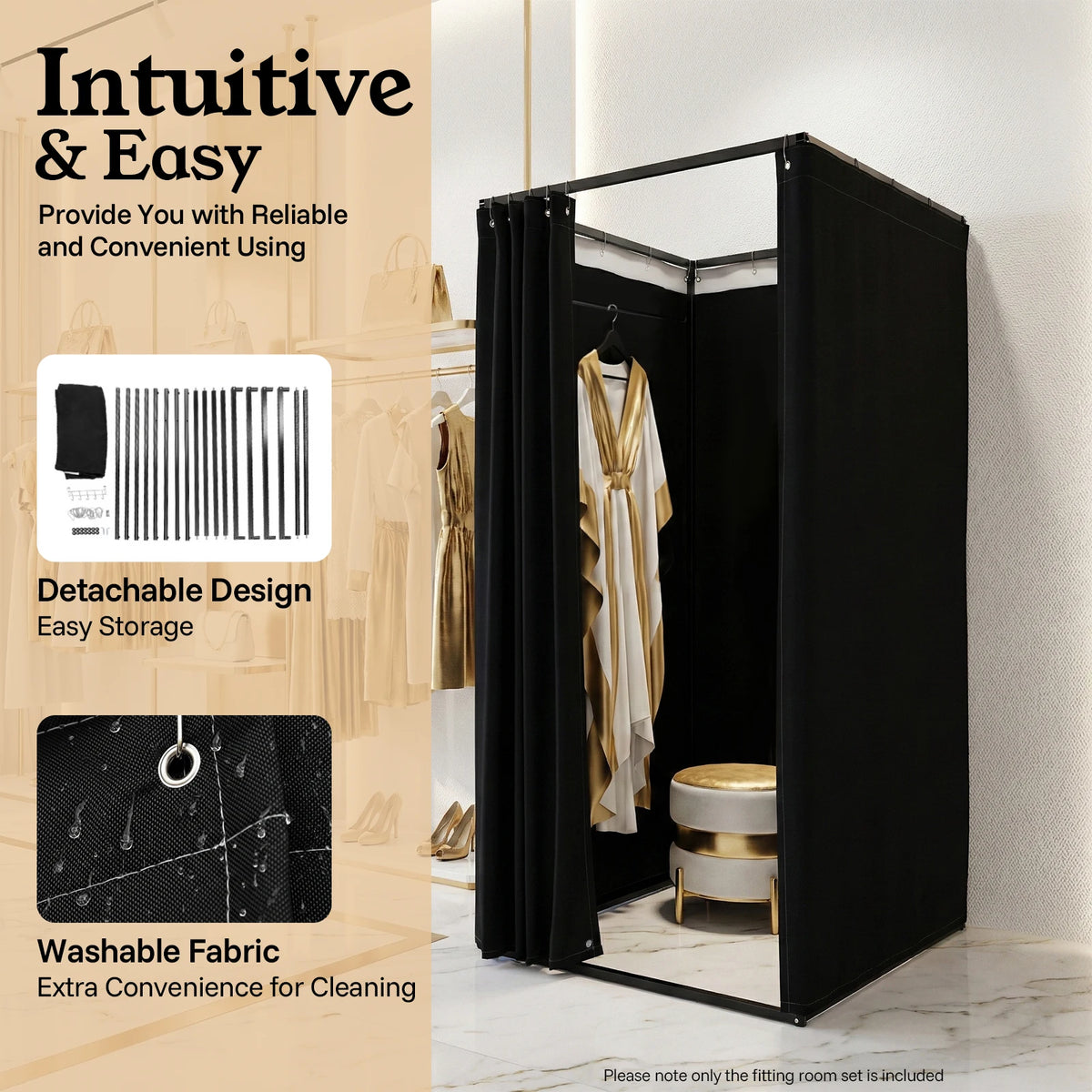 Bymocar Portable Foldable Fitting Room Privacy Screen Divider