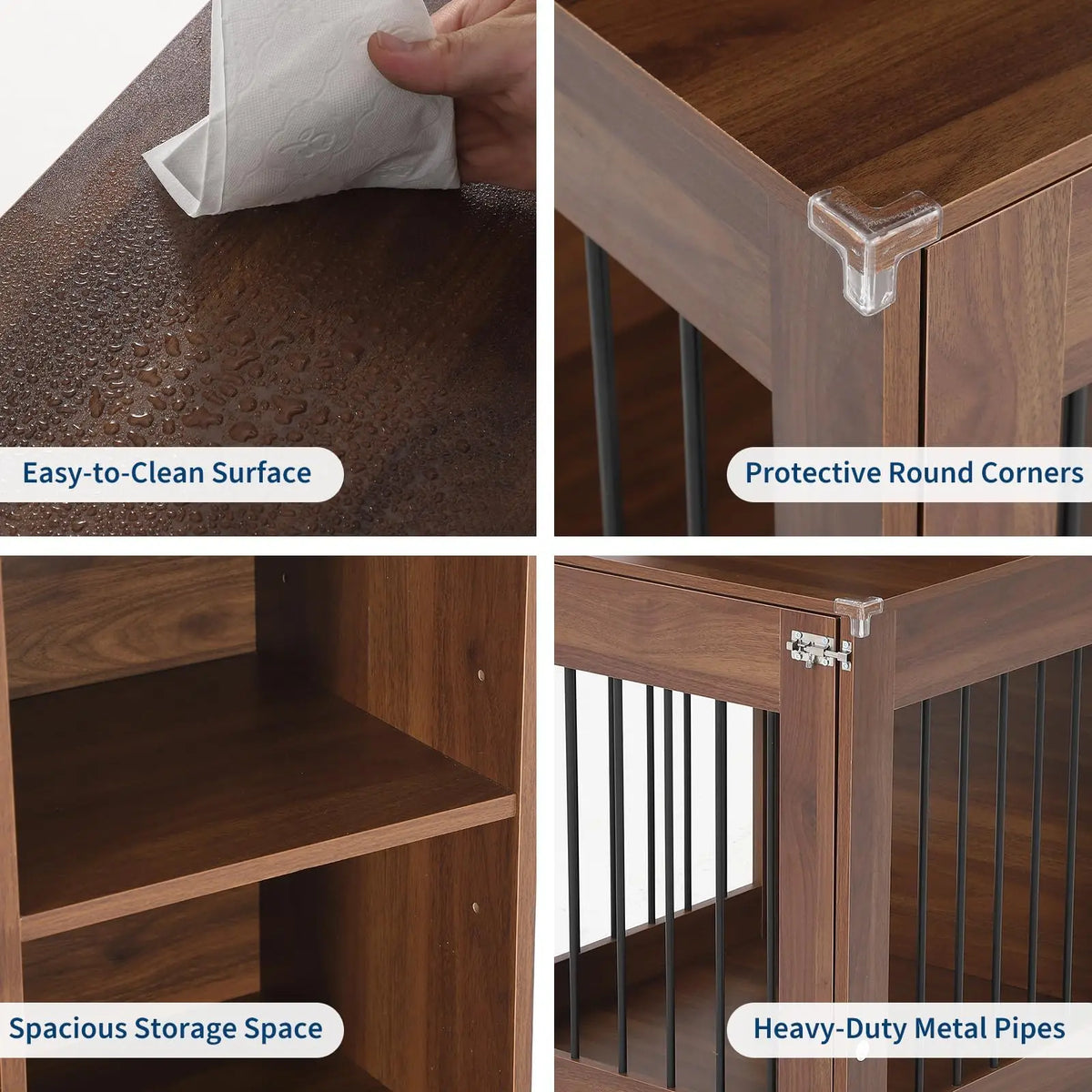 Premium Wooden Dog Crate Furniture Nightstand For Small Pets