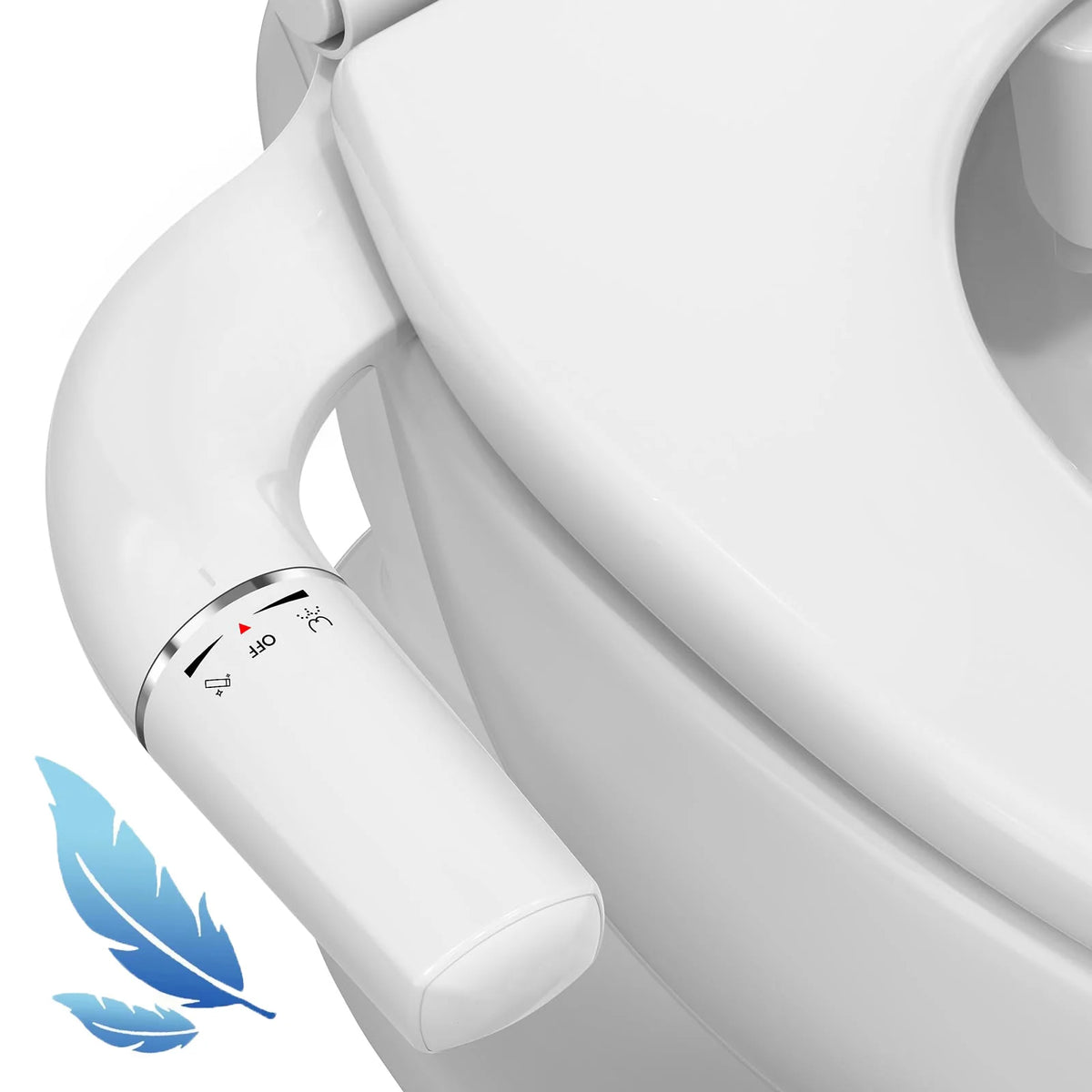 Dual Nozzle Ultra Slim Bidet Attachment For Self Cleaning Toilet