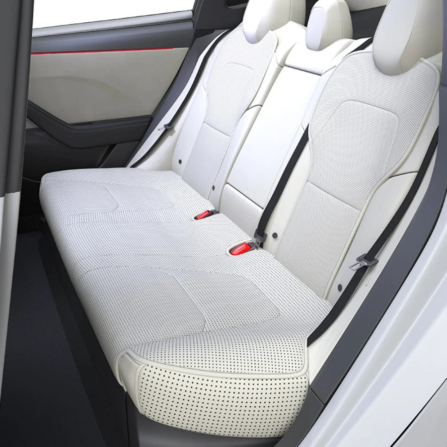 Tesla Model Y Three Nappa Leather Breathable Car Seat Protector