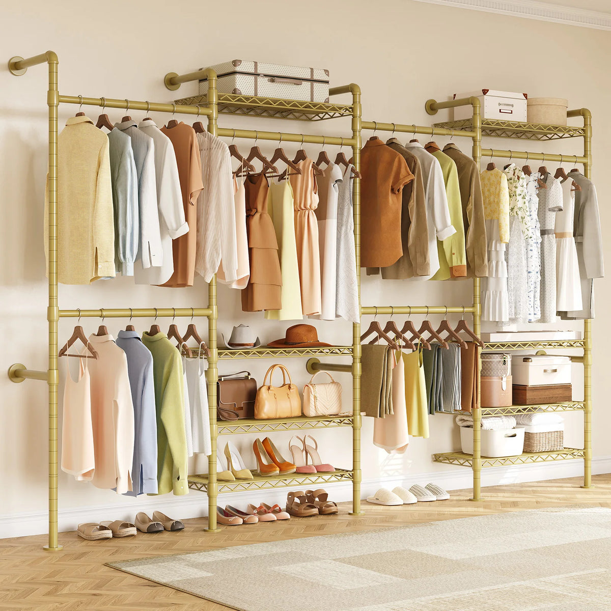 Onbrill Modern Wall Mounted Industrial Pipe Clothes Rack
