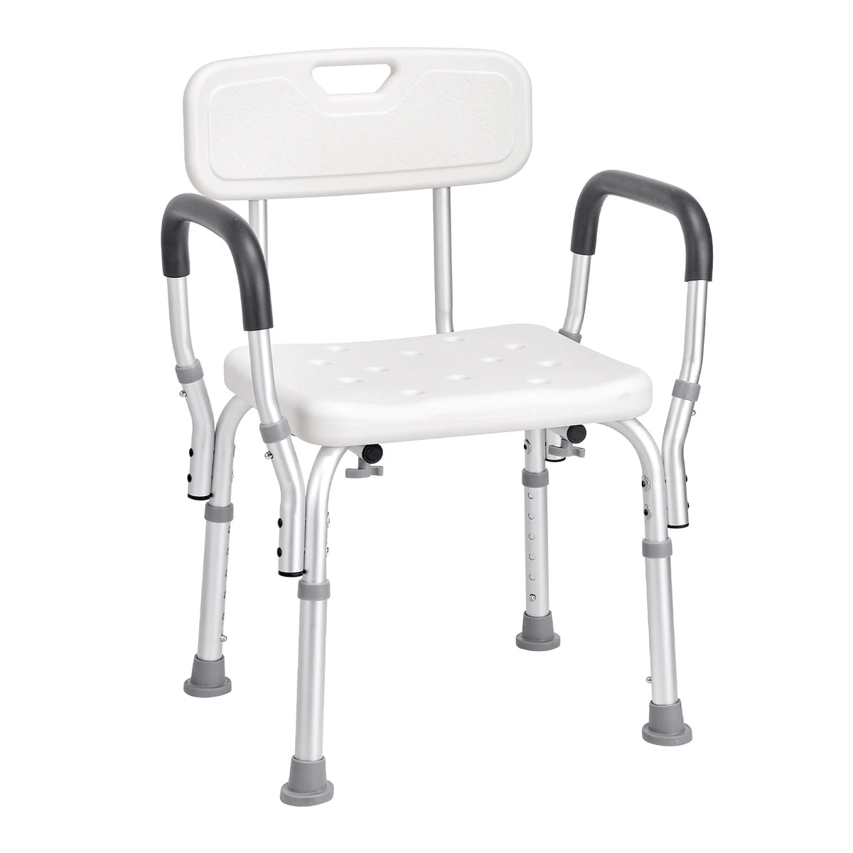 SucceBuy Adjustable Height Shower Chair With Reliable Back