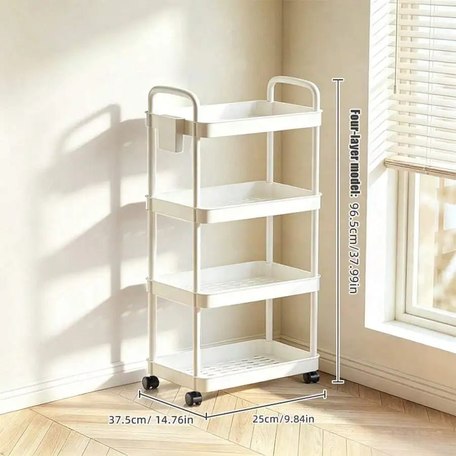 Multi Tier Metal Rolling Utility Storage Cart With Wheels