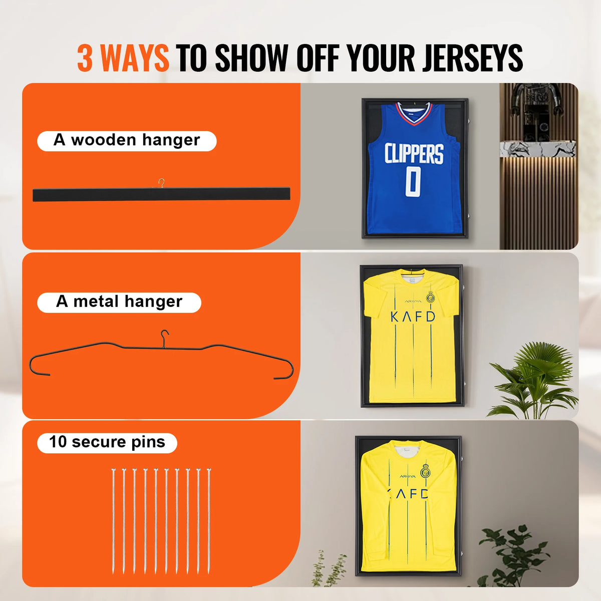 SucceBuy Lockable Sports Jersey and Card Display Frame