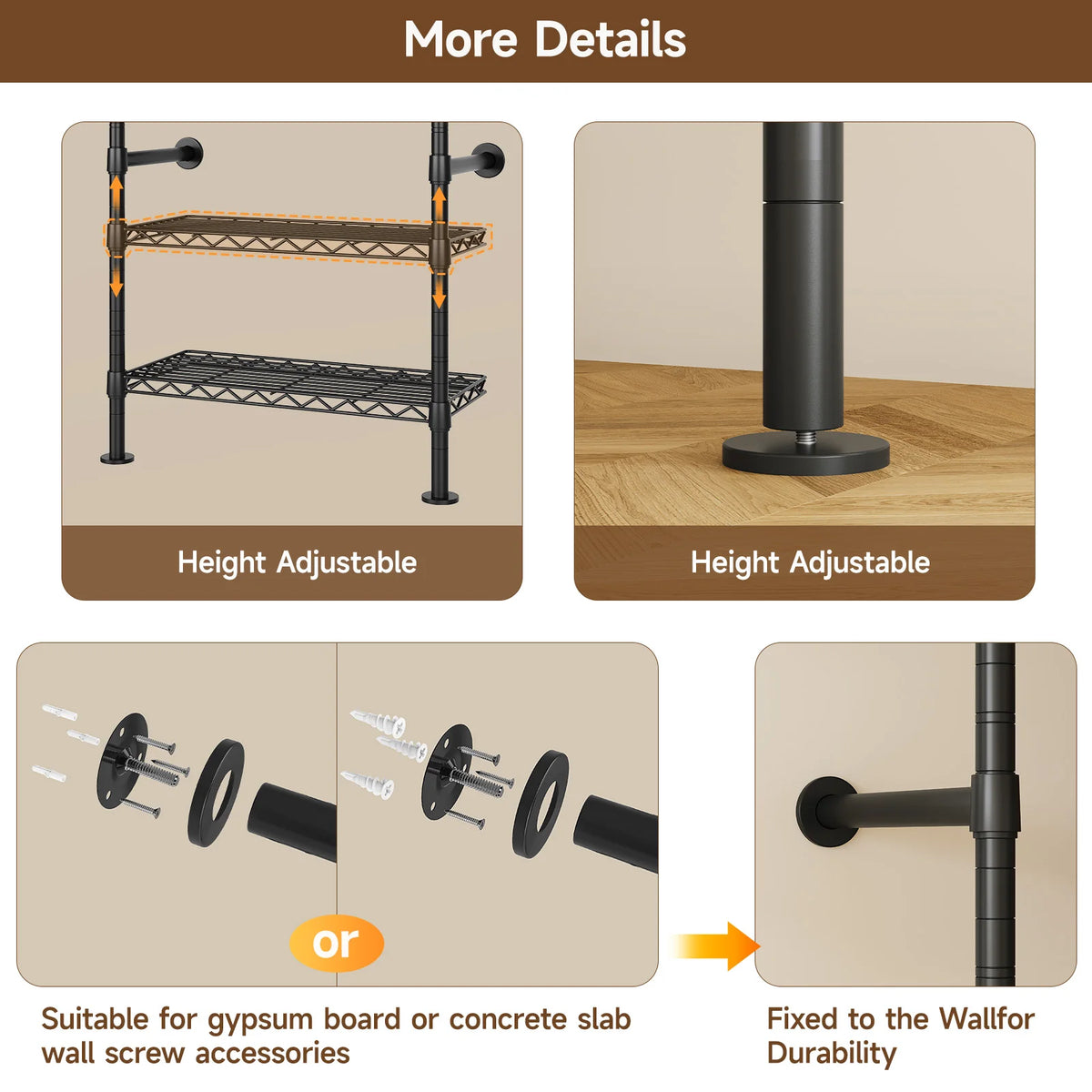 Onbrill Modern Wall Mounted Industrial Pipe Clothes Rack