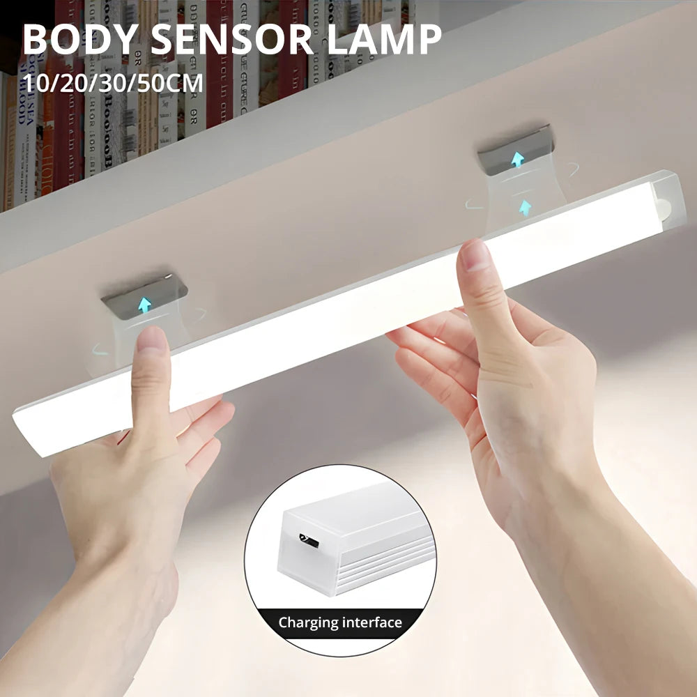 Wireless LED Motion Sensor Magnetic Rechargeable Night Light Bar