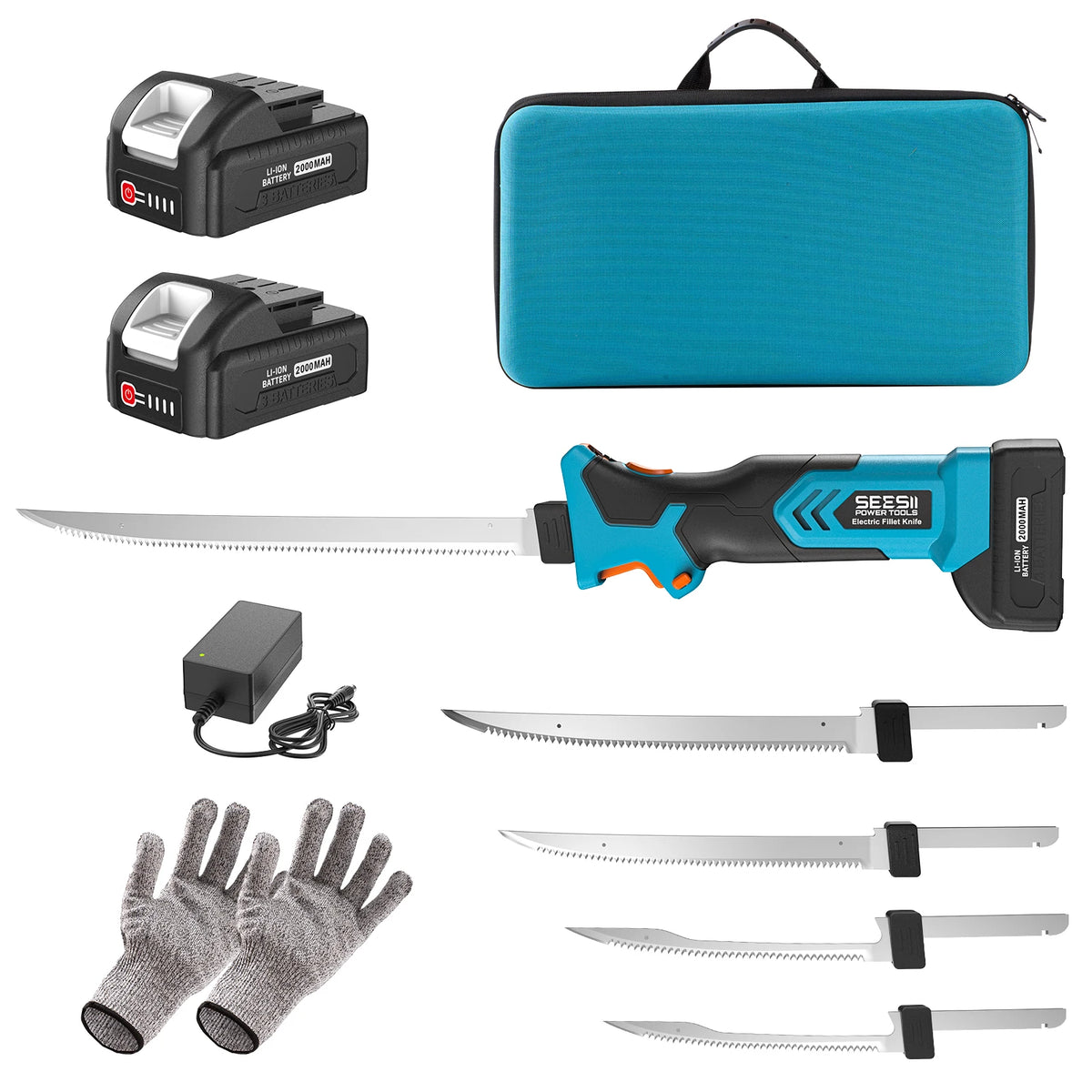Cordless Electric Fillet Knife Set Rechargeable Batteries For Kitchen