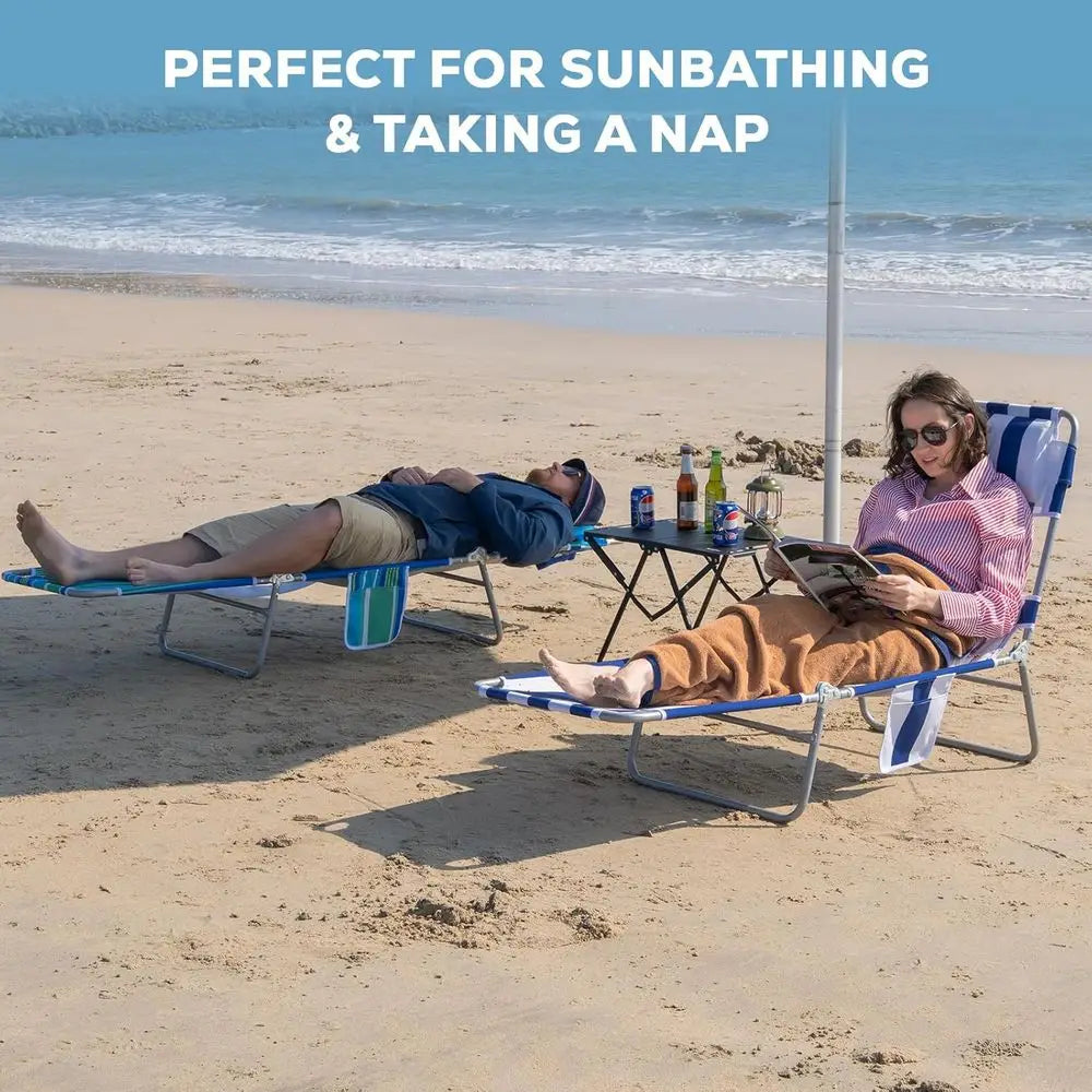 2 Pack Reclining Tanning Chair With Five Position Back Support