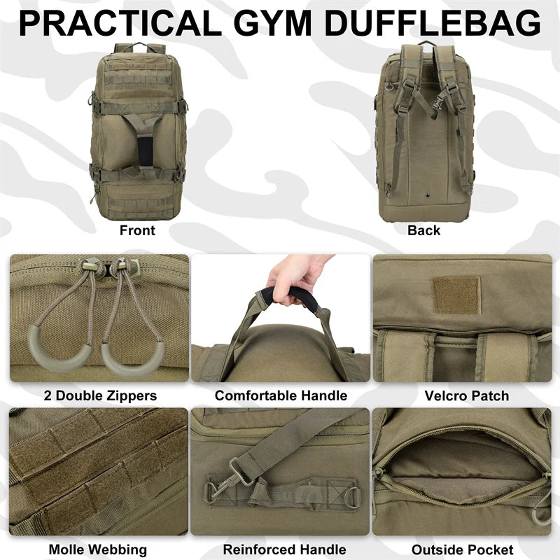 LQARMY Molle Tactical Hiking Camping Travel Backpack