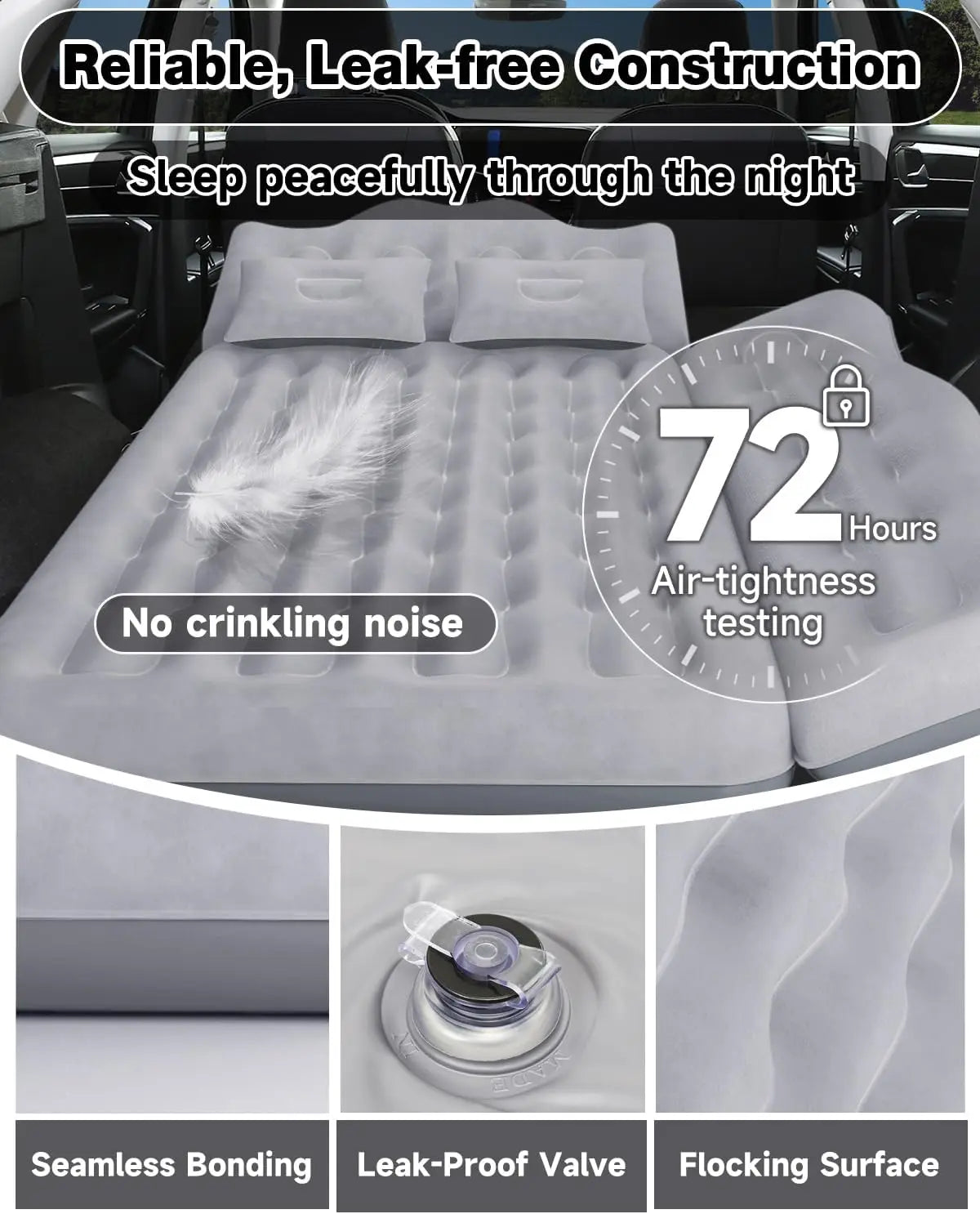 Umbrauto Inflatable Car Air Mattress With Pump For SUV Camping