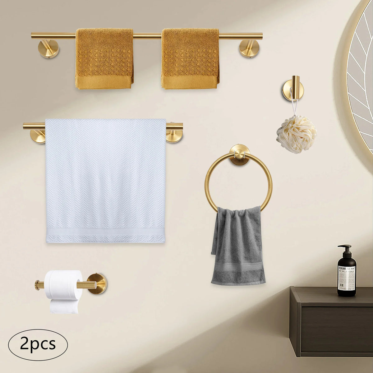 Electroplated Stainless Steel Wall Mount Bathroom Hardware Set
