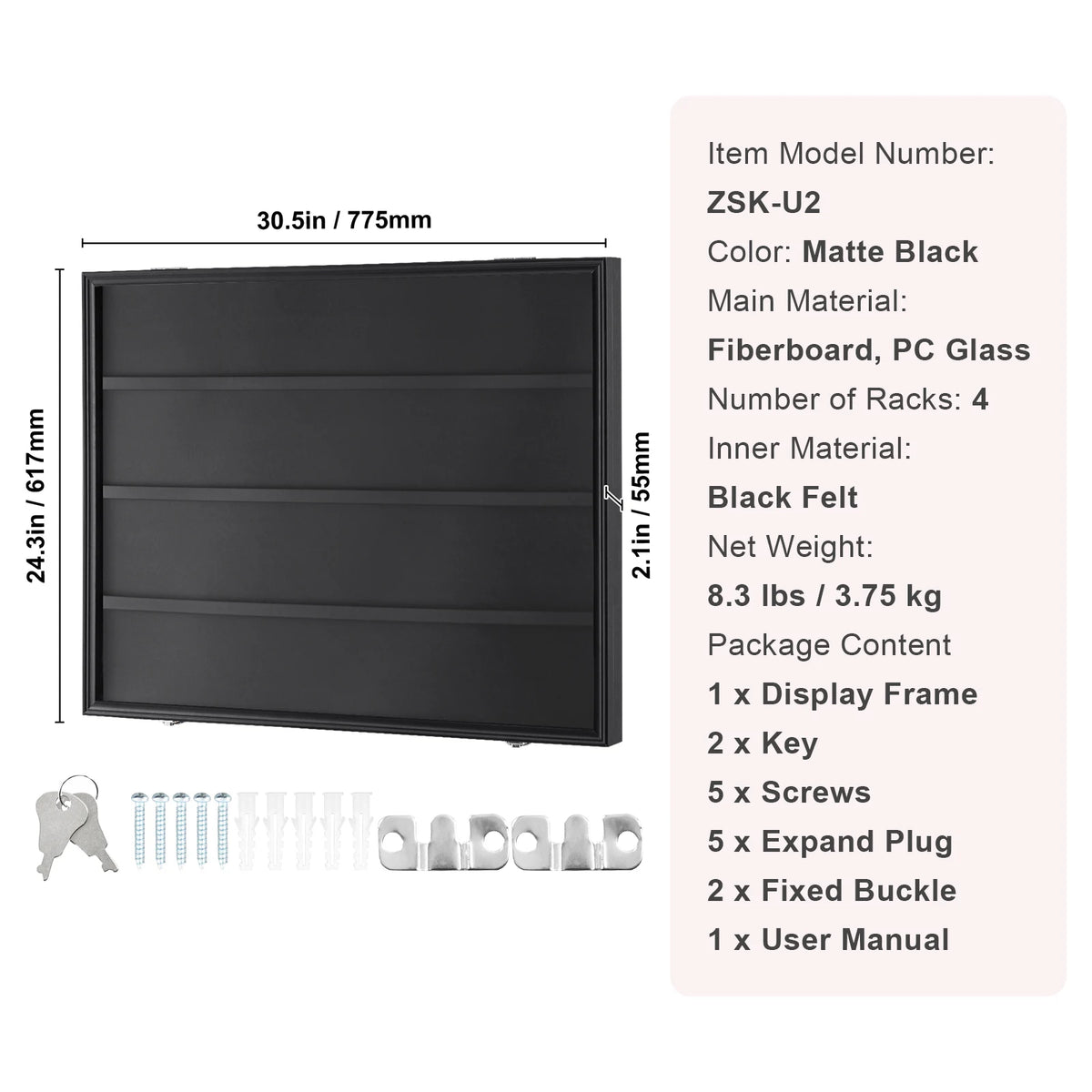 SucceBuy Lockable Sports Jersey and Card Display Frame