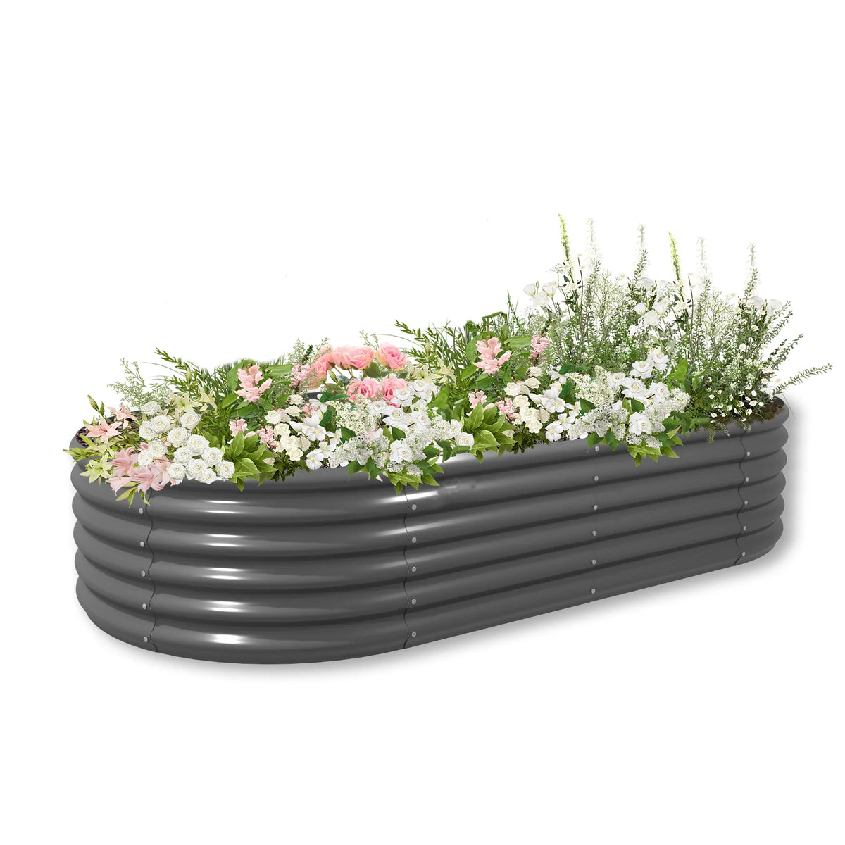 Tramull Corrugated Galvanized Metal Raised Garden Bed For Outdoors