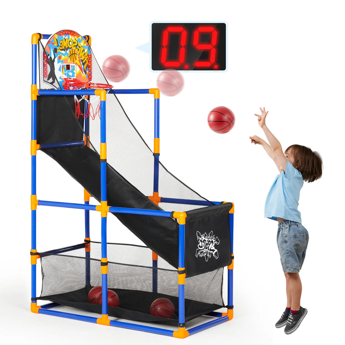 Joyfy Arcade Basketball Game Set With Four Balls For Kids