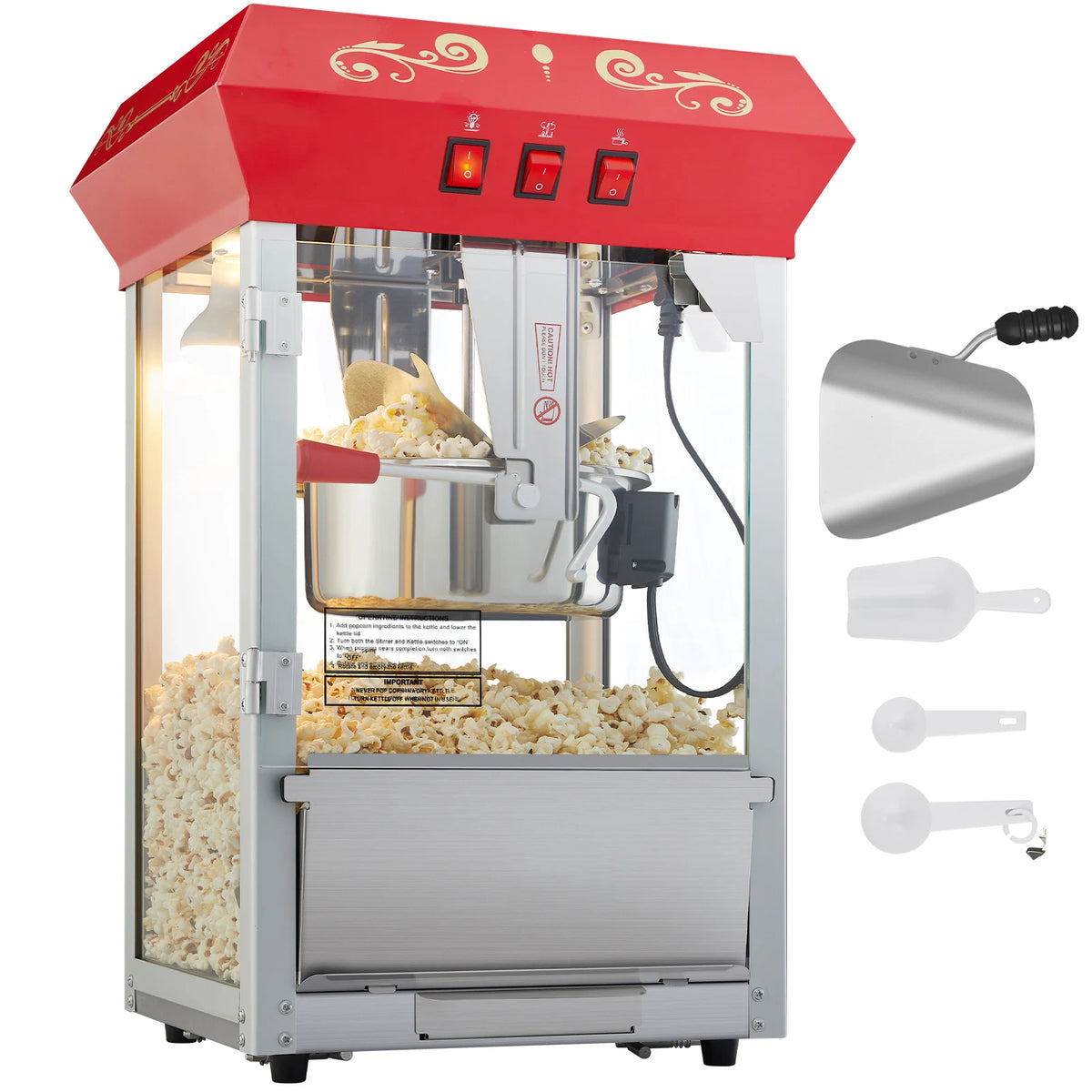 SucceBuy Commercial Electric Popcorn Maker with SUS304 Kettle
