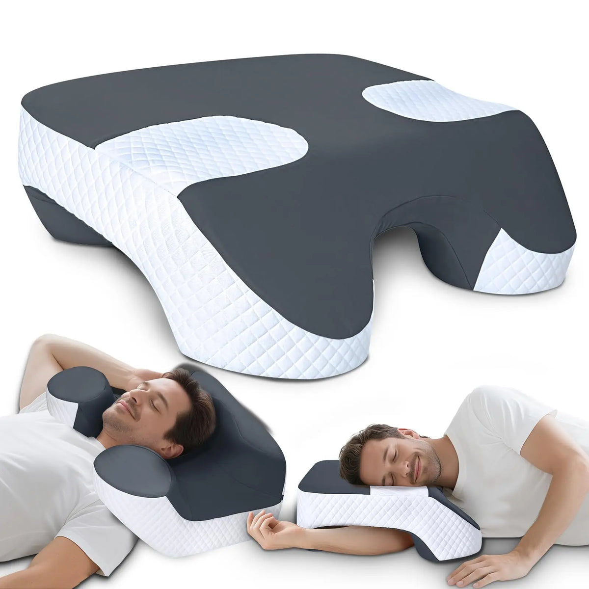 Premium Memory Foam Side Sleeper Pillow With Arm Holes