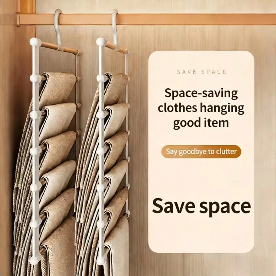 Foldable Compact Pants Hanger Space Saving Wardrobe Organizer
