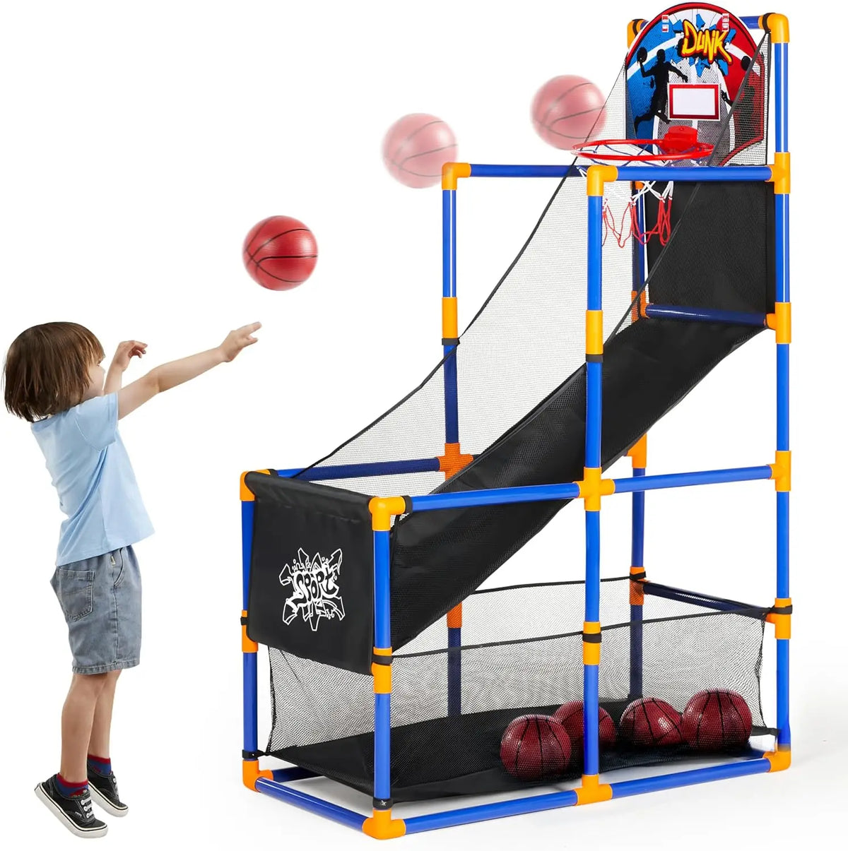Joyfy Arcade Basketball Game Set With Four Balls For Kids