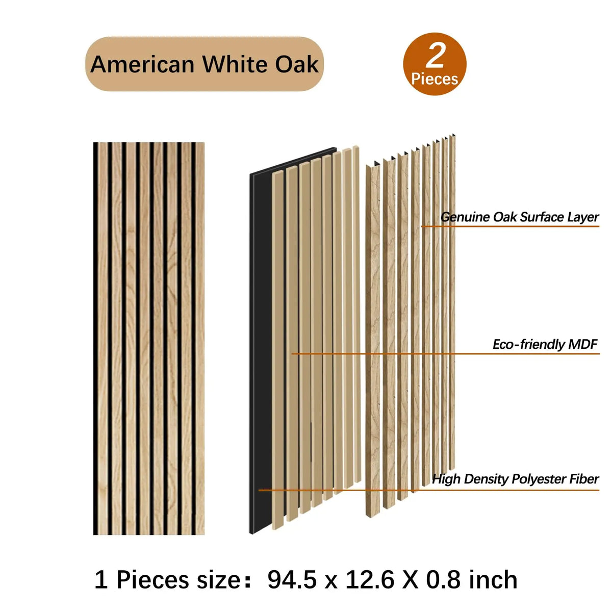 Genuine Oak Wood Veneer 3D Acoustic Wall Panels For Decor