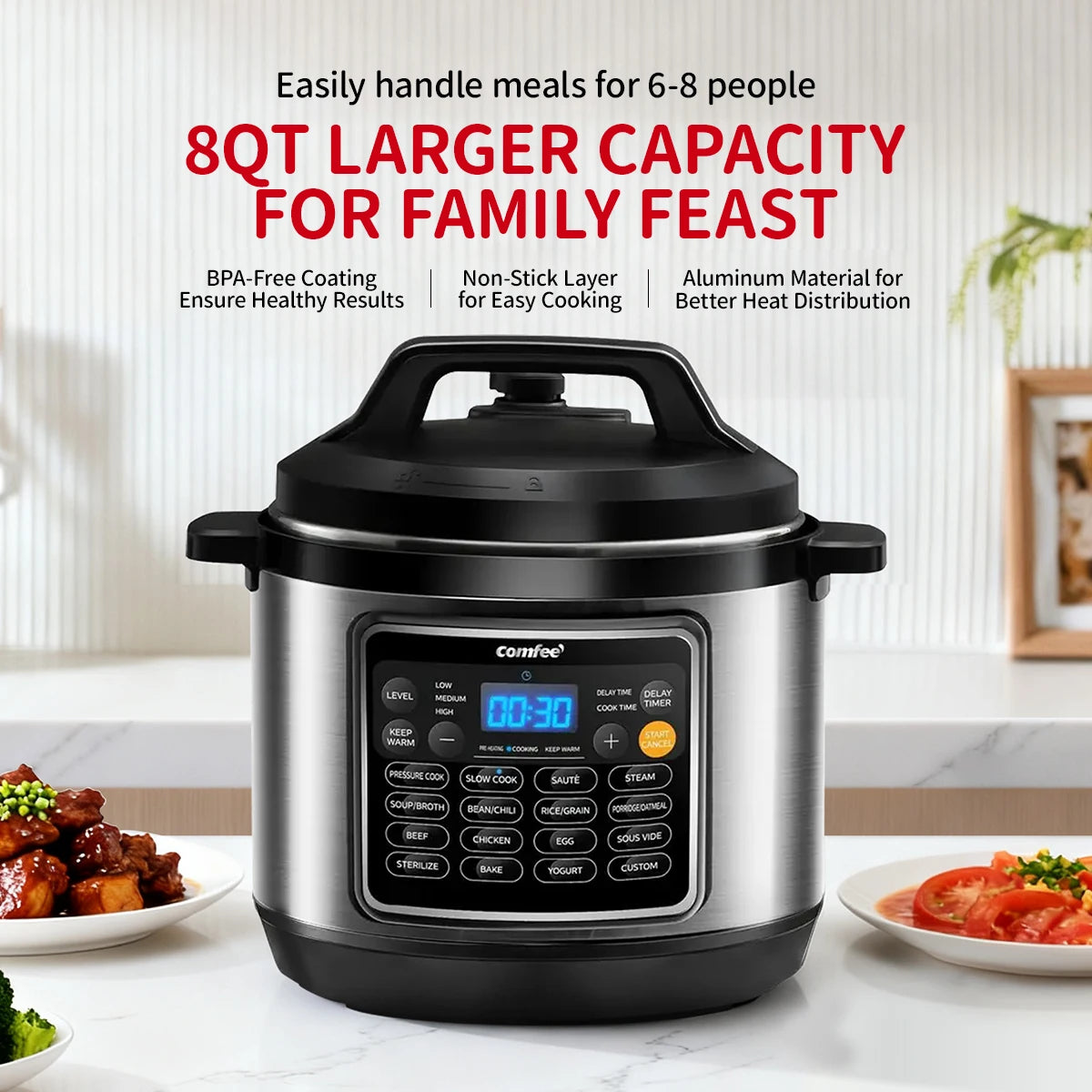 Comfee 16 Function Electric Pressure Multi Cooker Appliance