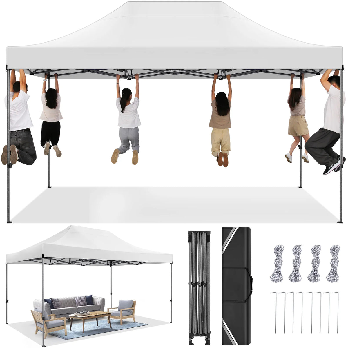 Commercial Heavy Duty Pop Up Canopy Tent With Carry Bag
