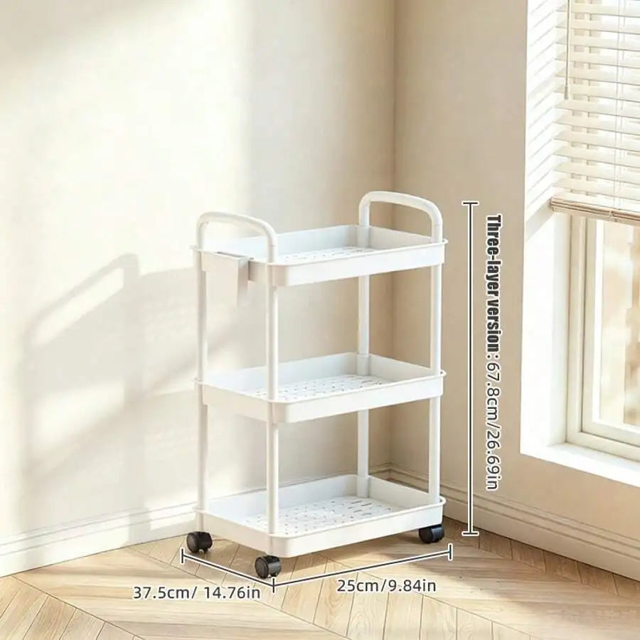 Multi Tier Metal Rolling Utility Storage Cart With Wheels
