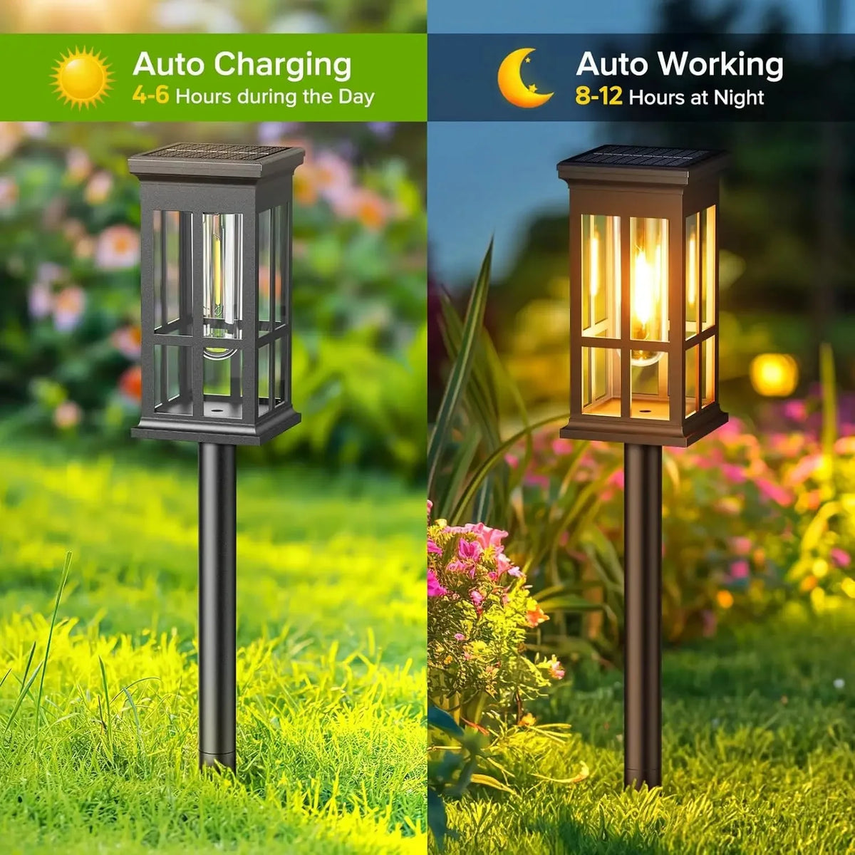 LED Solar Pathway Lights Waterproof For Garden Yard Patio