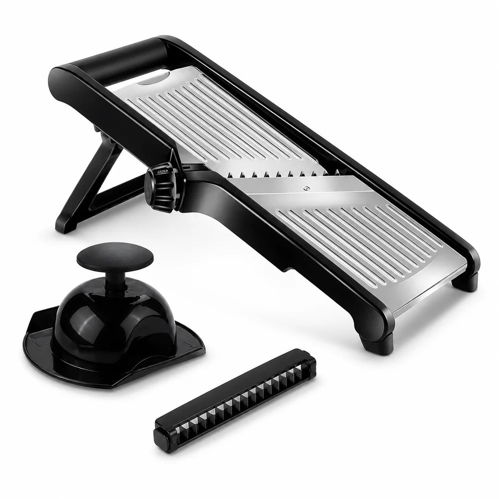 Adjustable Stainless Steel Mandoline Vegetable Slicer With Food Holder