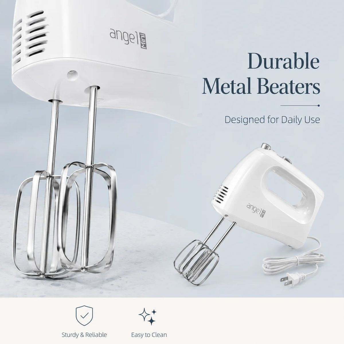 400W Kitchen Electric Hand Mixer With Dough Hooks Whisk