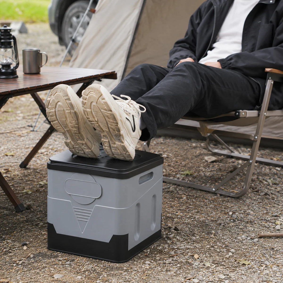 Multi Use Foldable Car Camping Toilet With Lid Compact Potty