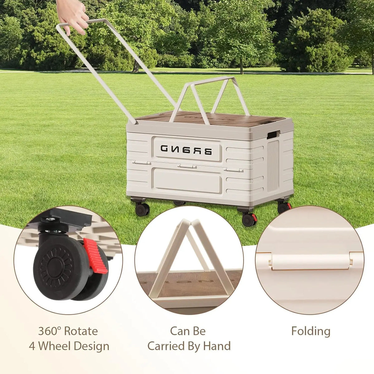 Heavy Duty Foldable Storage Cart With 360 Rotating Silent Wheels