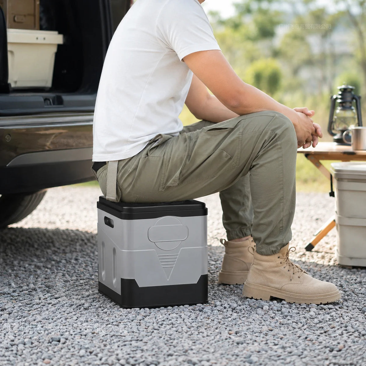 Multi Use Foldable Car Camping Toilet With Lid Compact Potty