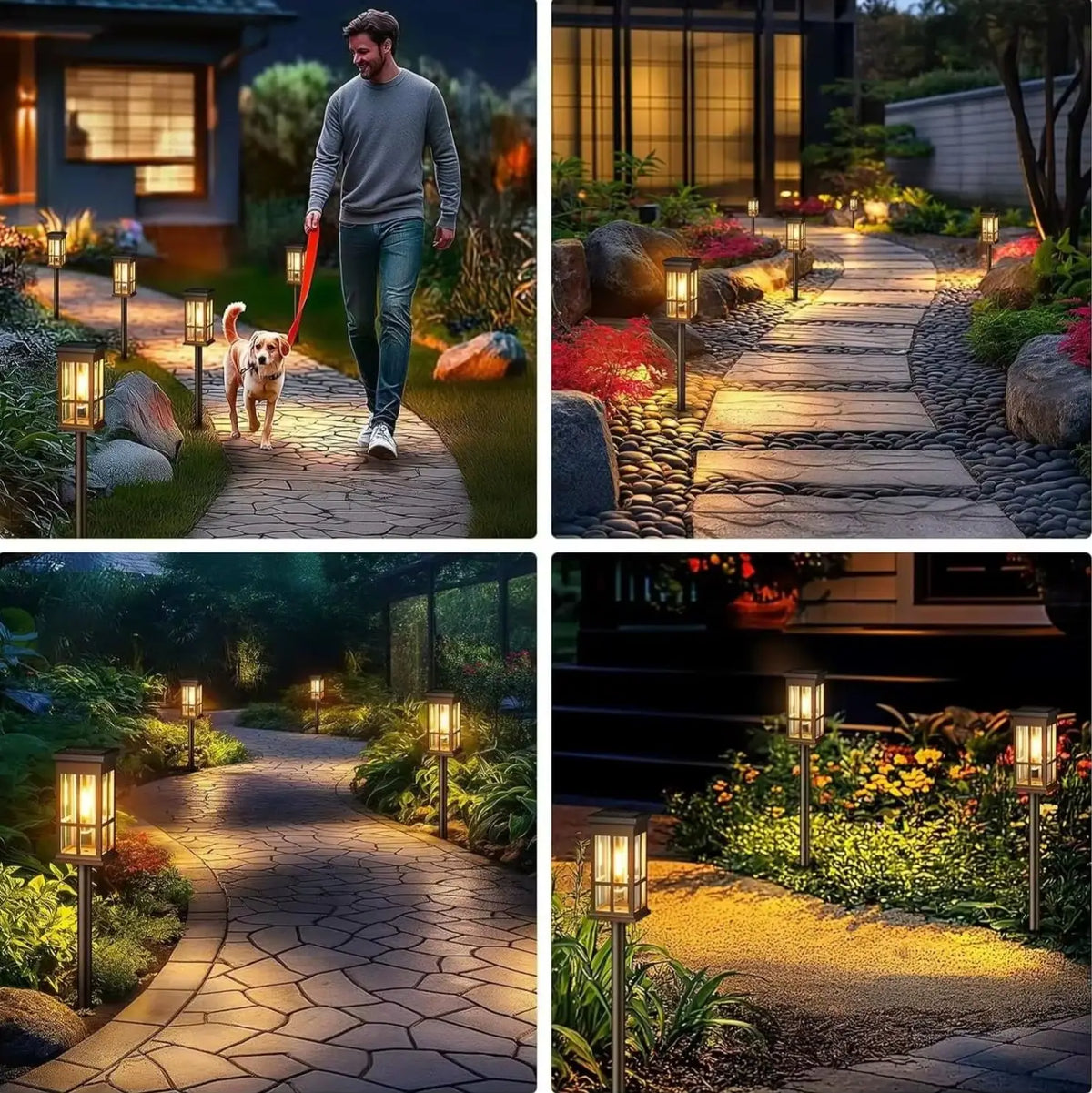 LED Solar Pathway Lights Waterproof For Garden Yard Patio
